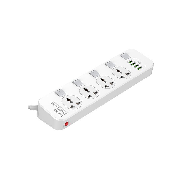 LDNIO SC4408 DEFENDER SERIES 4 Power Socket 4 USB 3.4A 2500W Power Strip- Maxmind