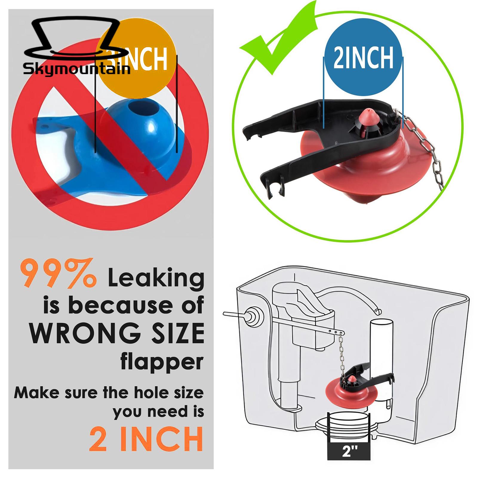 High-quality Replacement Flapper with Stainless Steel Chain Easy Install Toilet Fill Valve Flapper Replacement Kit Leak-free Adjustable Flush Volume Southeast Asian Buyers' Choice Toilet Water. 