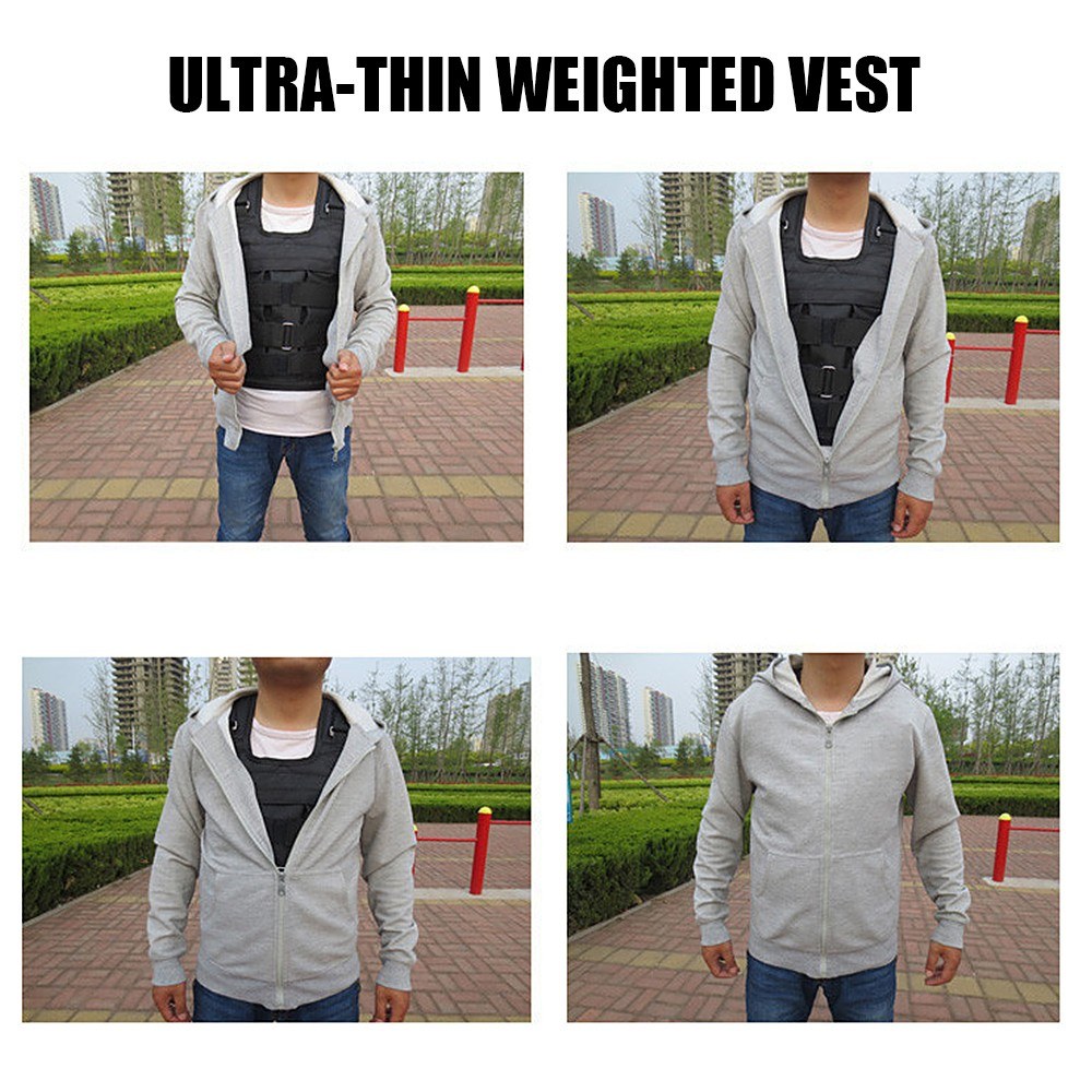 Max Loading 50kg Adjustable Weighted Vest Weight Jacket Oxford Exercise Weight Loading Cloth Strength Training (Empty). 