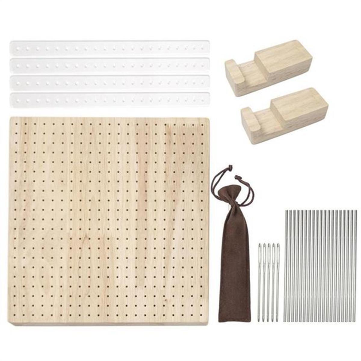 Wooden Blocking Board Square Crochet Board Crafting Part with Small Holes Blocking Mat Blocking Board for Knitting Crochet