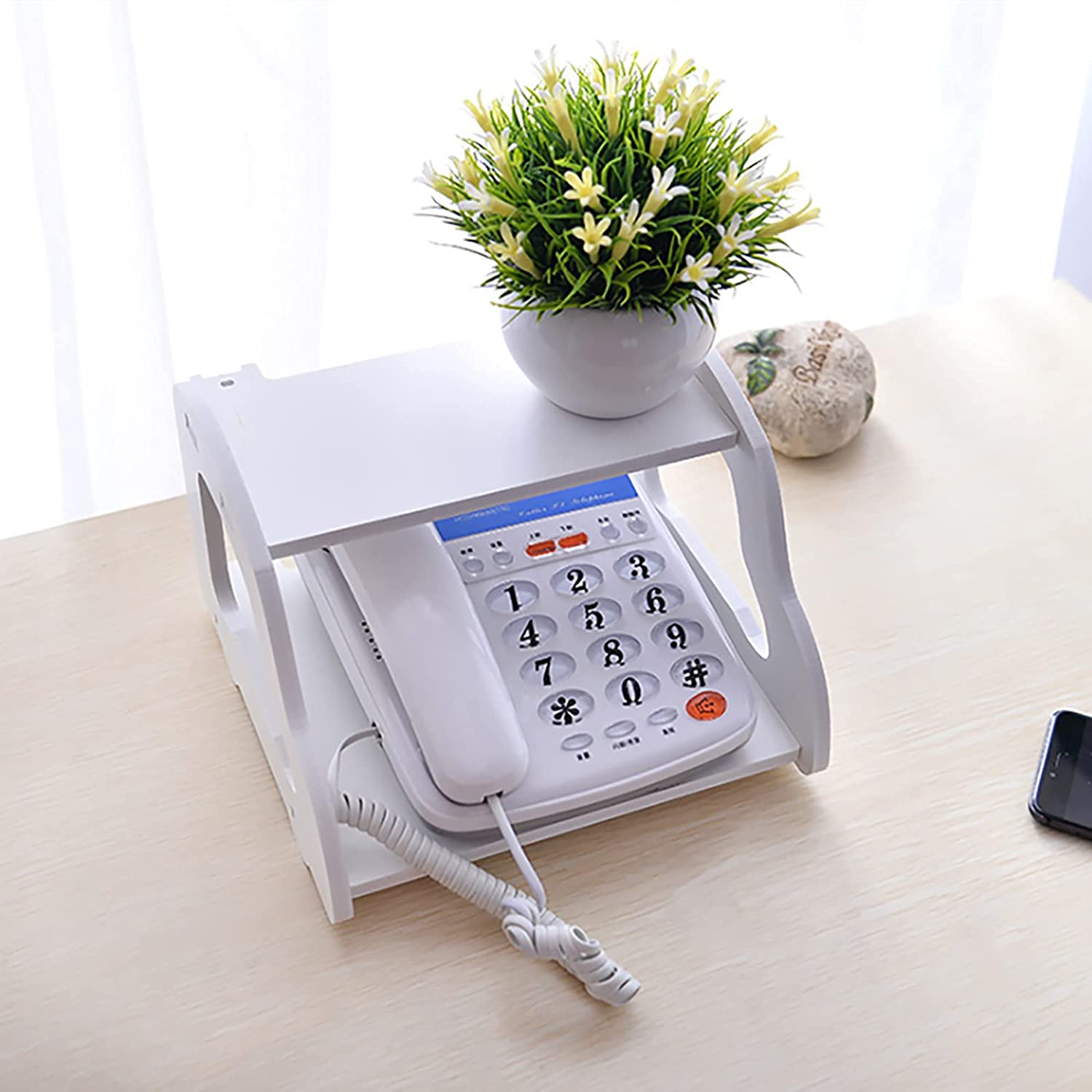 Wifi Router Stand Shelf Double Layer Wall Mounted Shelf Home decorator. 
