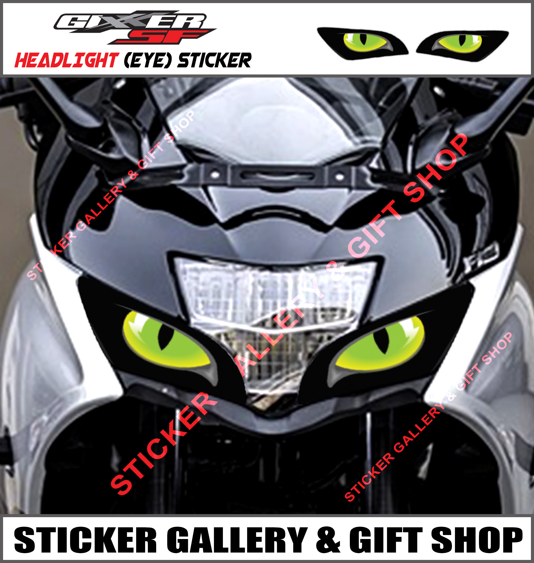 Headlight sticker for Gixxer SF > Bike Sticker > Usable For all Bike ( Waterproof & Premium quality)/ Sticker Gallery & Gift Shop