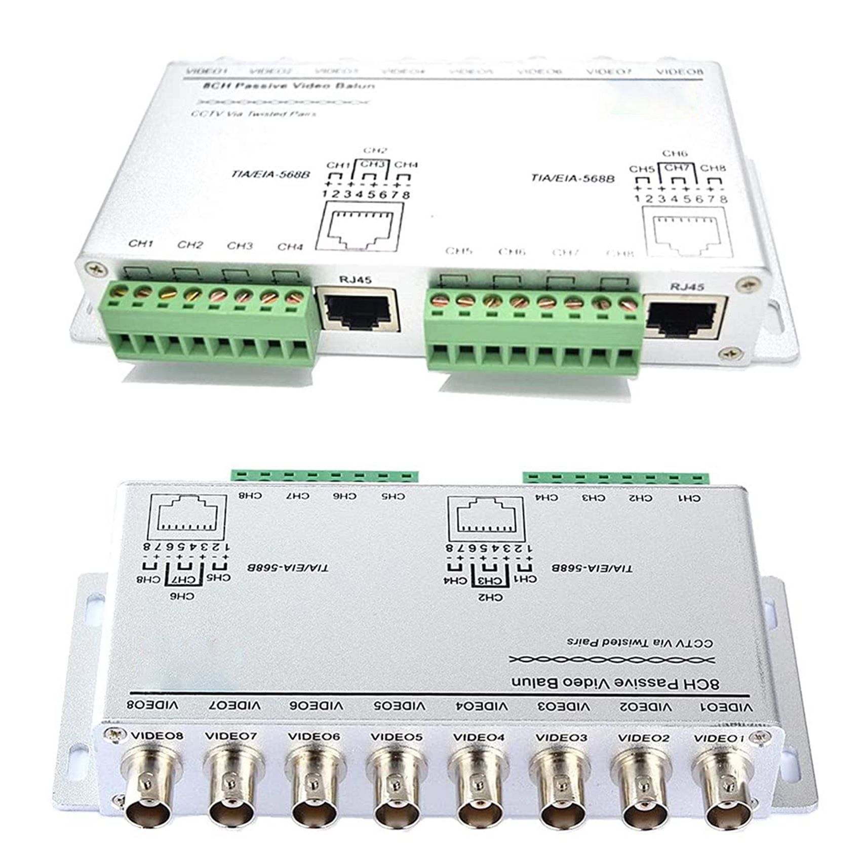 8-CH UTP 720P/1080P HD Passive Video Balun Transceiver,BNC to Cat5/5E. 