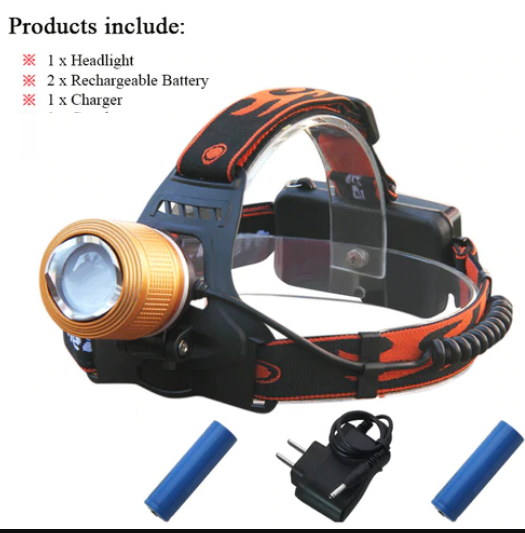 High Power LED Zoom Head Lamp light - Black | Daraz.com.bd
