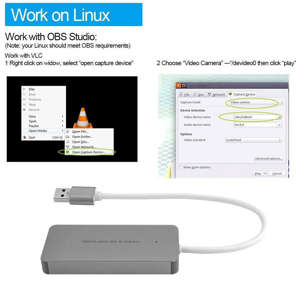 ezcap USB 3.0 HD Capture Card Video Game Recorder 1080P Live reaming Converter Plug and Play for XBOX One PS3 PS4 WII U. 
