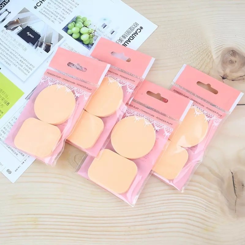 Squre & Round New Makeup Puff Set {2 pcs}
