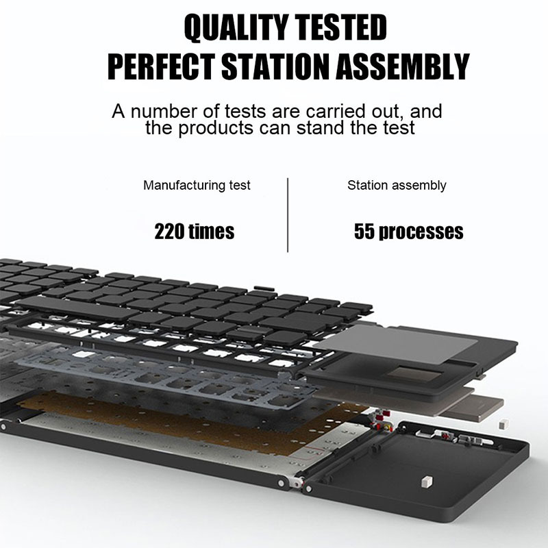 B033 Mini Folding Keyboard, Wireless Bluetooth-compatible Keyboard with Touchpad. 