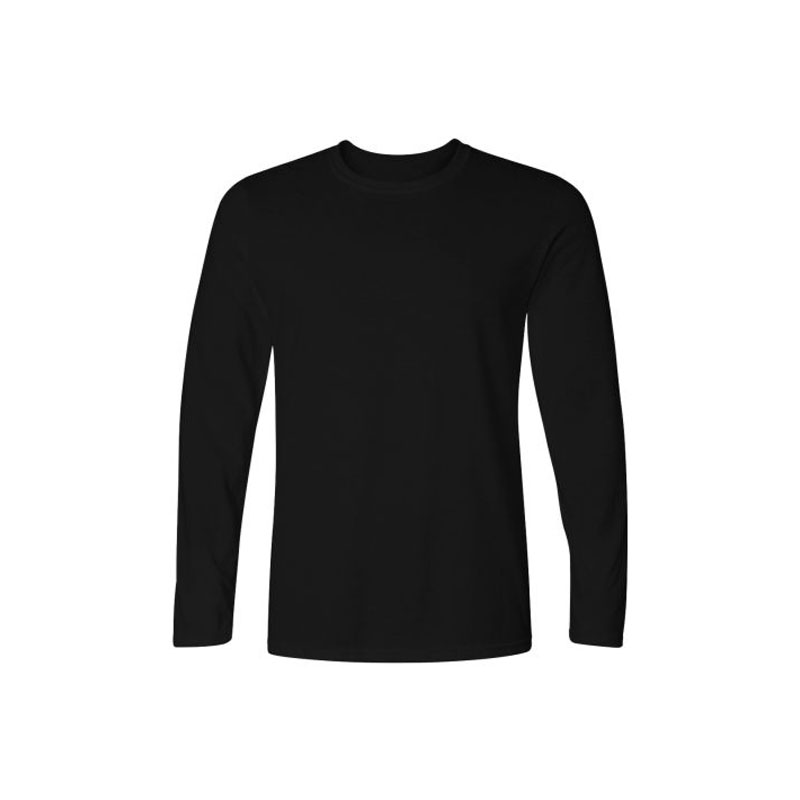 Black Plain Cotton Full Sleeve T-shirt 