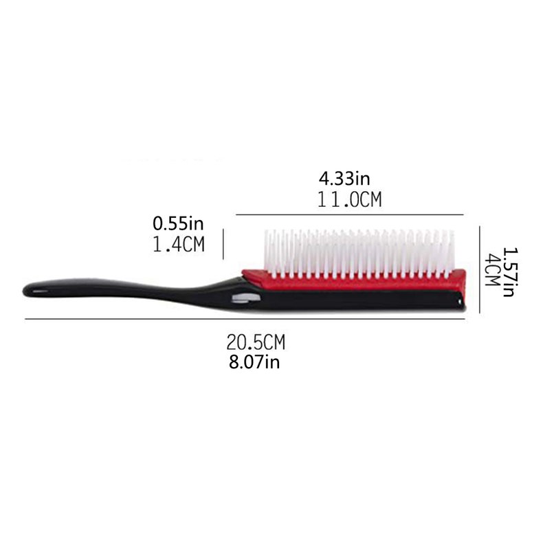 Classic Styling Brush ABS 9 Rows - D3 - Hair Brush for Blow-Drying & Styling Detangling Separating Shaping & Defining Curls 1 PCS. 