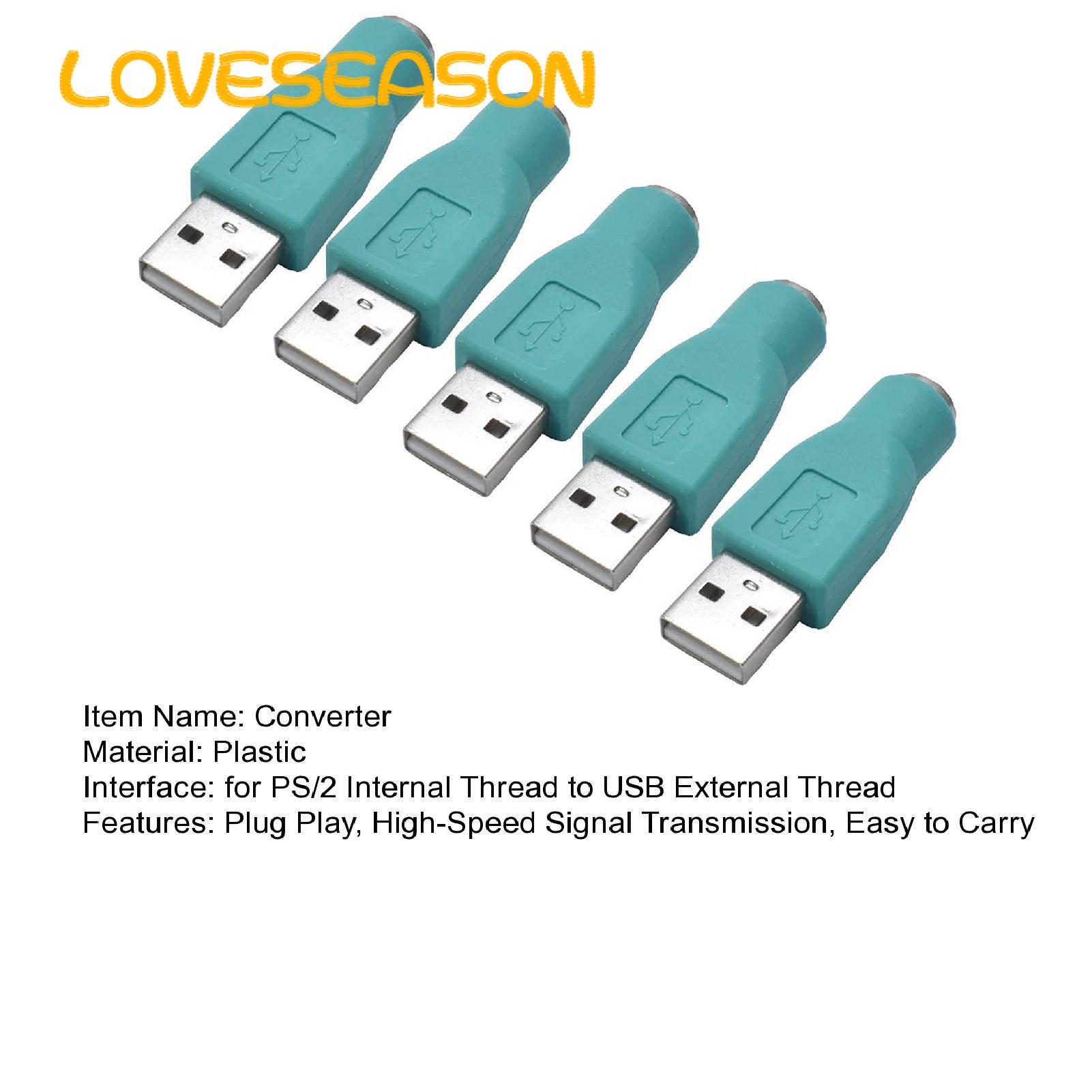 for Ps/2 to Usb Adapter 5pcs Ps/2 to Usb Adapter for Keyboard Mouse Pc Laptop Plug Play High-speed Signal Transmission Connector Mouse Keyboard for Ps/2 to Usb Converter. 