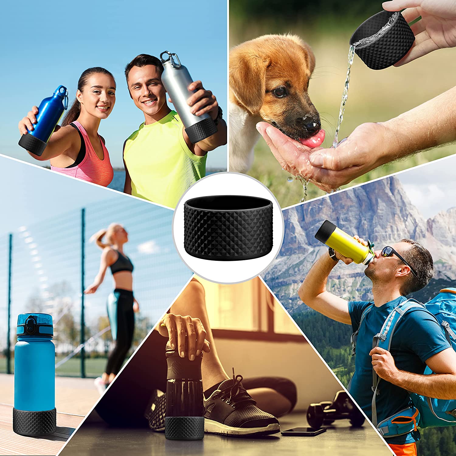 Newest Diamond Pattern Silicone Boot Case for 32oz&40oz Hydro Kleen Kanteen Aquaflask for hydro flask Kool Hydr8 Vacuum Flask Tumbler Aquaflask for hydro flask Accessories Diameter 9cm. 