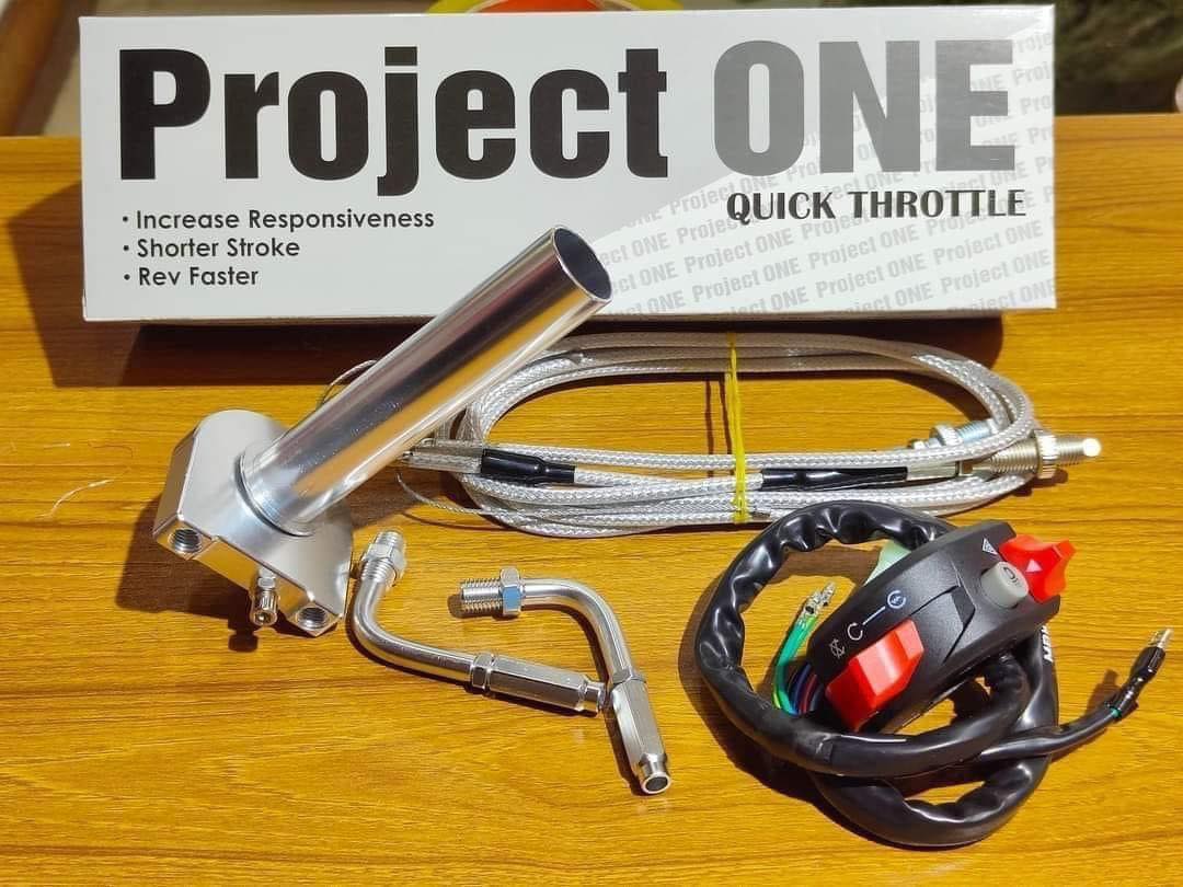 PROJECT ONE Quick Throttle Universal CNC Setup for All Bike Racing Fuel Spontan for Maximum Performance Ready Pickup with Domino Chapa Switch Button. 