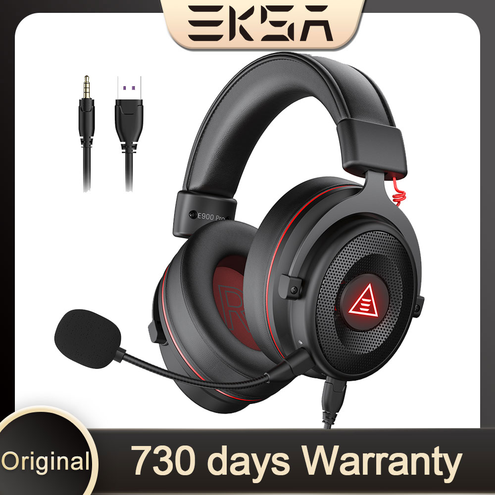EKSA E900 Pro USB Gaming Headset for PC Computer Headset with Detachable Noise Cancelling Mic 7.1 Surround Sound for XBOX/ PS4