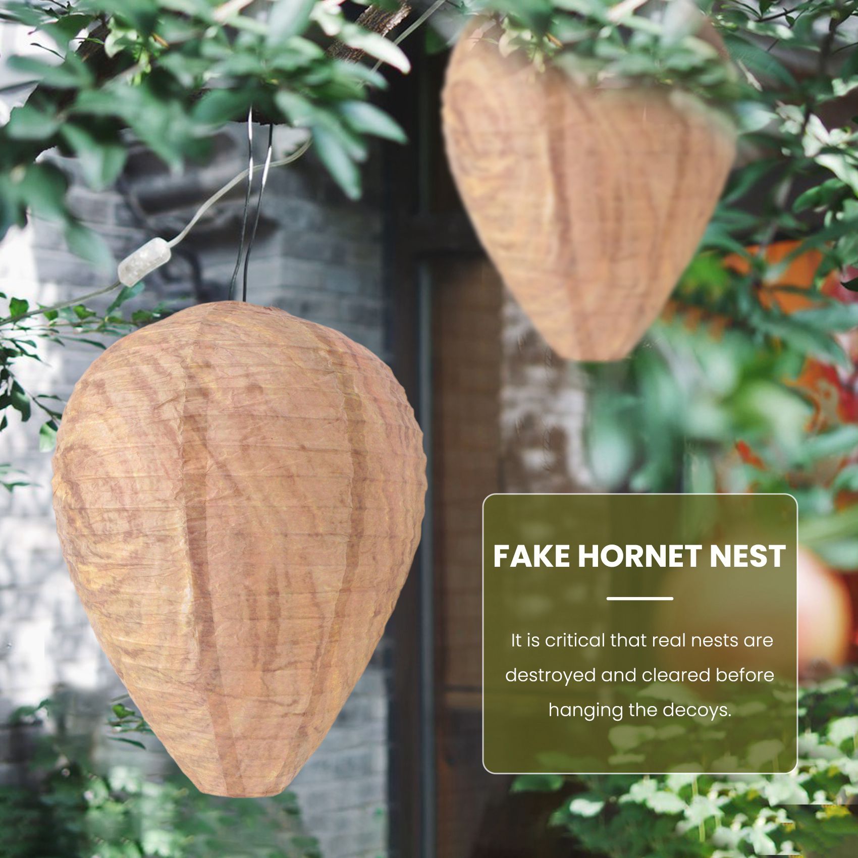 4PCS Wasp Nest,Decoy Hanging Fake Wasp Nest Paper Decoy Safe Fake Trap Effective Eco Friendly Paper Wasp Nest for Garden. 