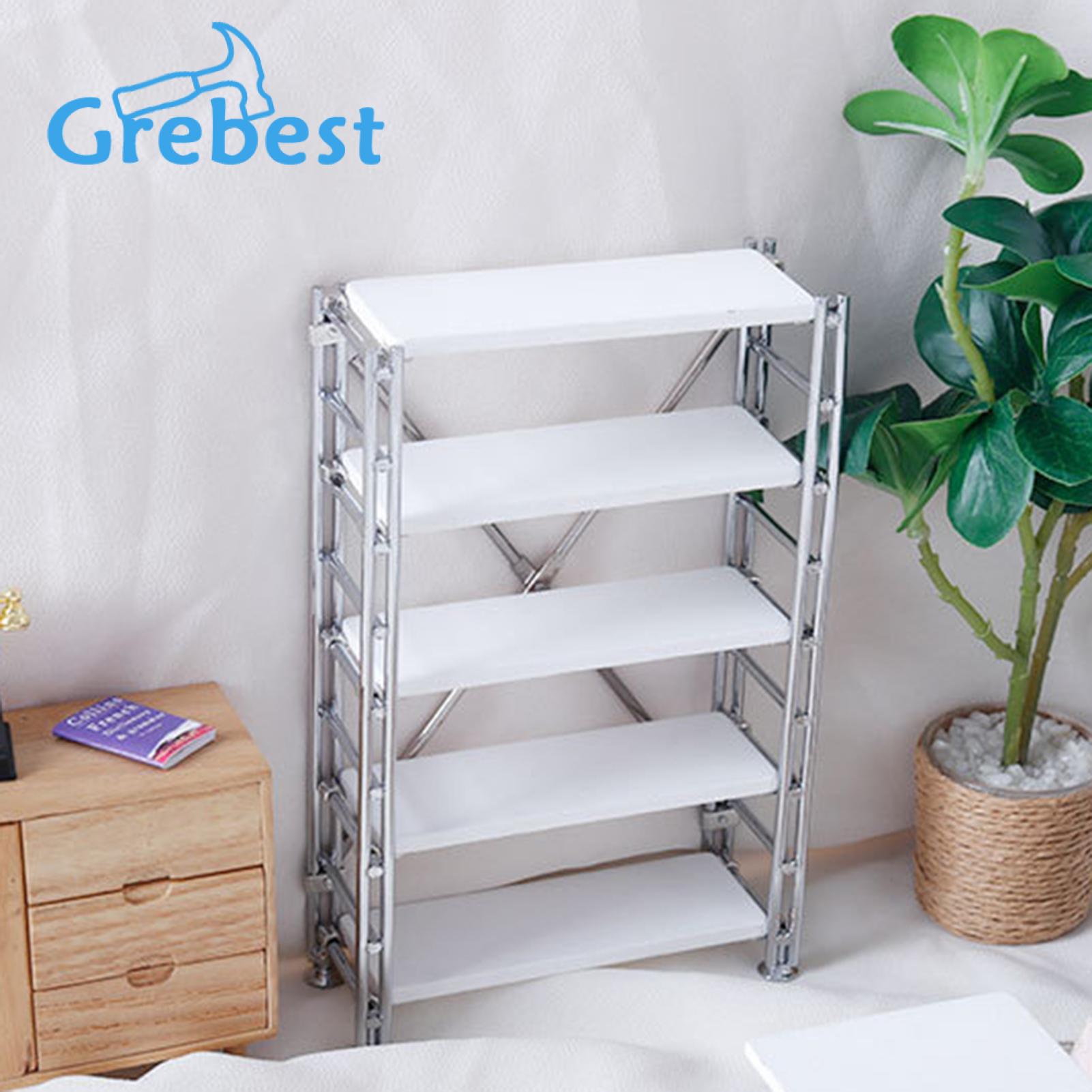 Miniature Bookshelf Miniature Dollhouse Storage Display Shelf Exquisite 1 12 Scale Rack for Decoration less Than Dollhouse Rack. 
