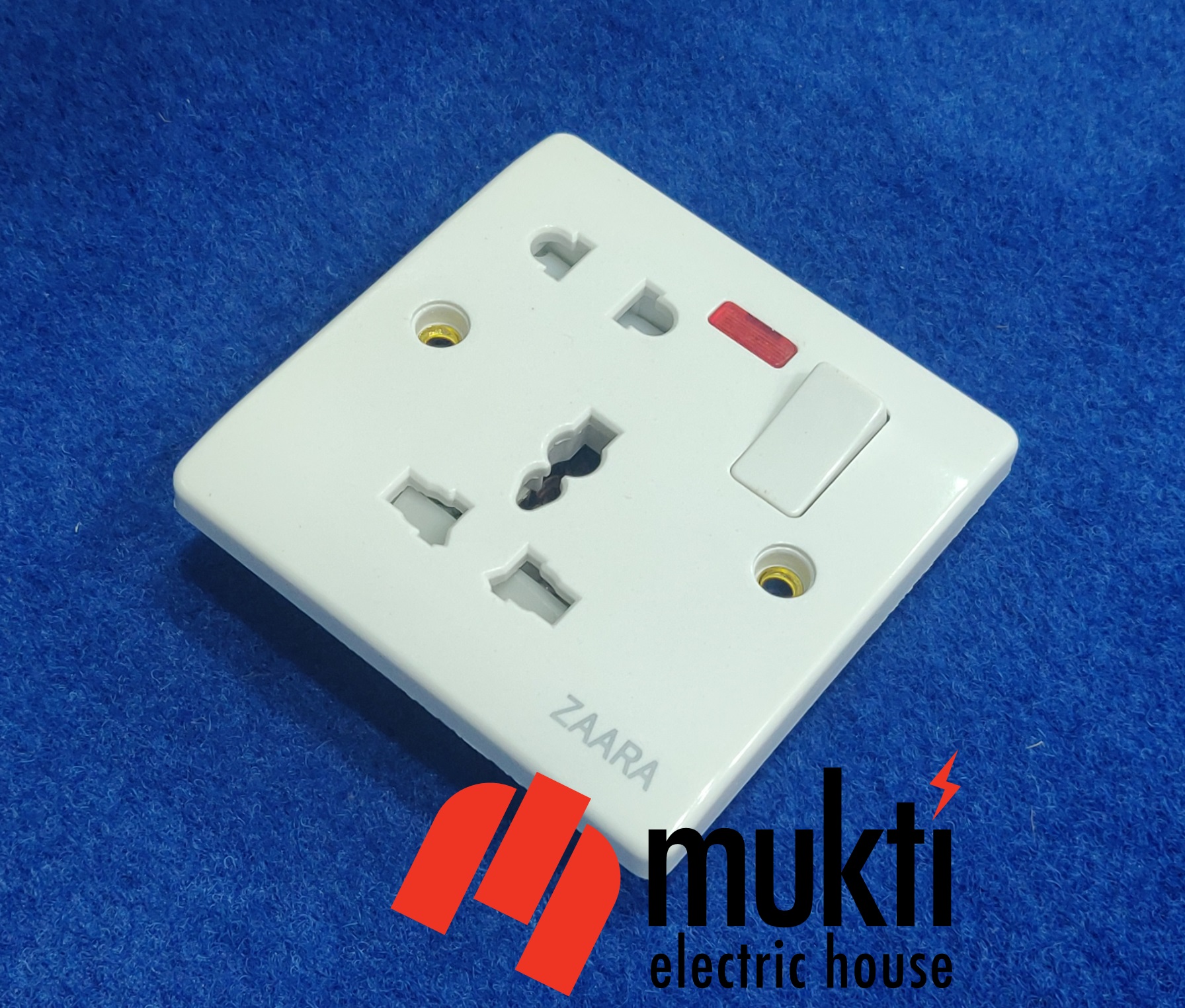 ZAARA 5 Pin Multi Function Socket with Neon Premium Caliber Switch 5Pin. 