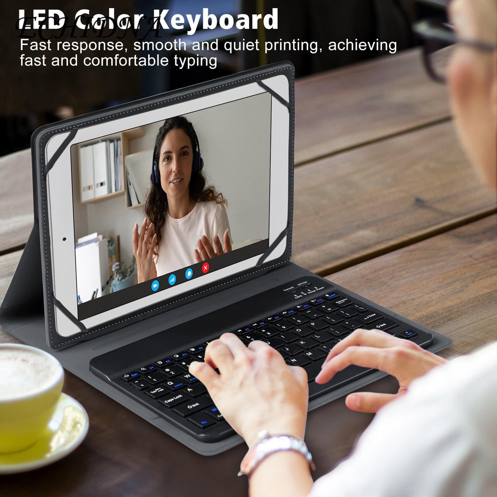 Universal Tablet Case with Keyboard Colorful Wireless Bluetooth Keyboard Protective Case for 9-11 Inch Android Tablets Backlit Faux Leather Tablet Keyboard Case. 