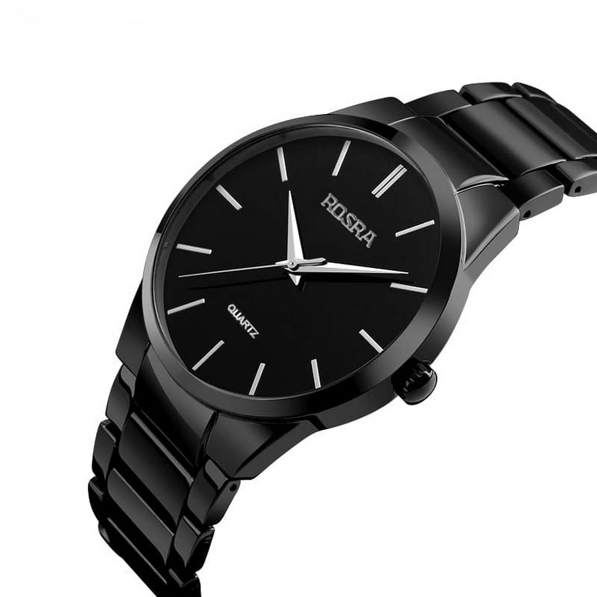 Stainless steel clock-black for men - Watch For Men - Watch For Men. 