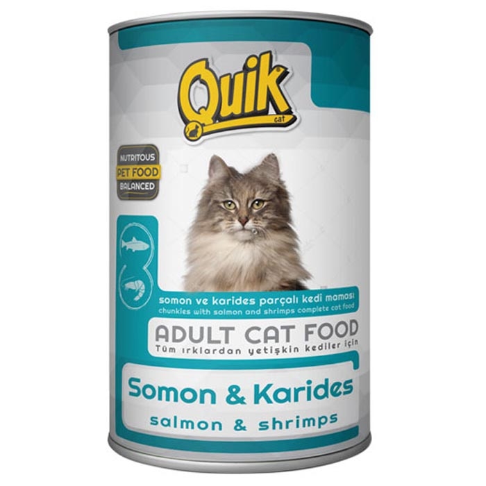 Quik Premium Cat Can Food Salmon & Shrimp Flavour 415g