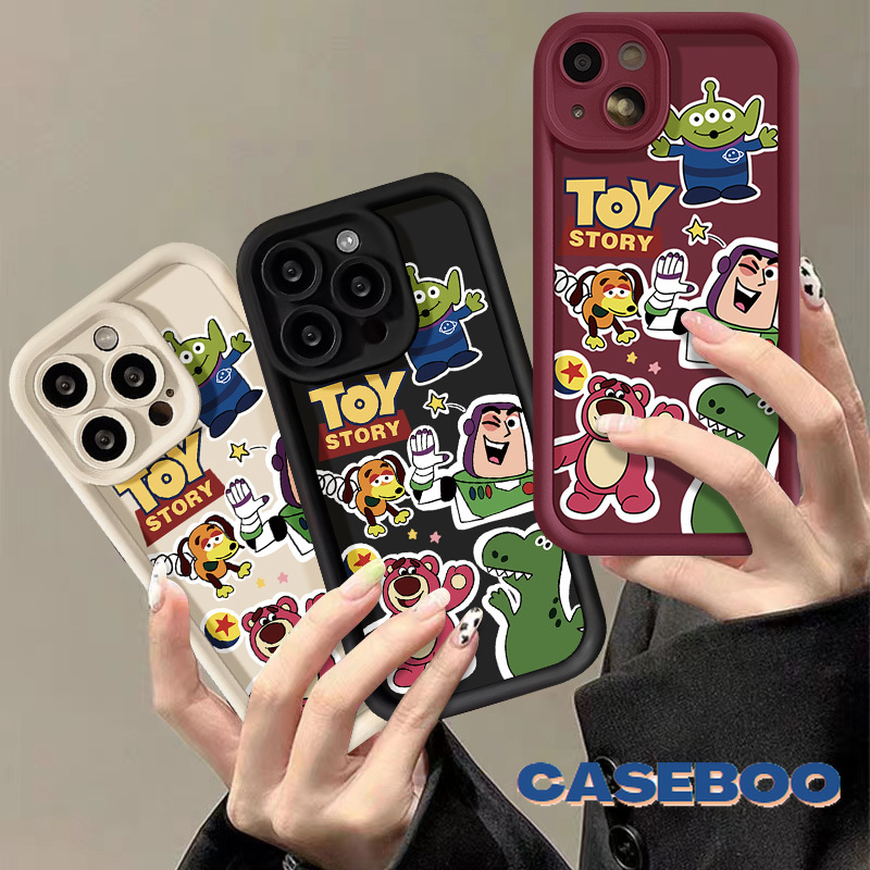 Toy Story Dog Little Crocodile Bear Lotso Soft Angel Eyes Phone Case Compatible for IPhone 11 15 7Plus 13 14 12 Pro Max XR 6S 7 6 8 Plus XS MAX X SE 2020 Anime Cover