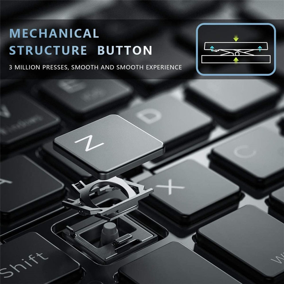 BOW Folding Keyboard Wireless Rechargeable Foldable Bluetooth Keyboard Pocket Keyboard with Pocket Size for Phone iPad. 