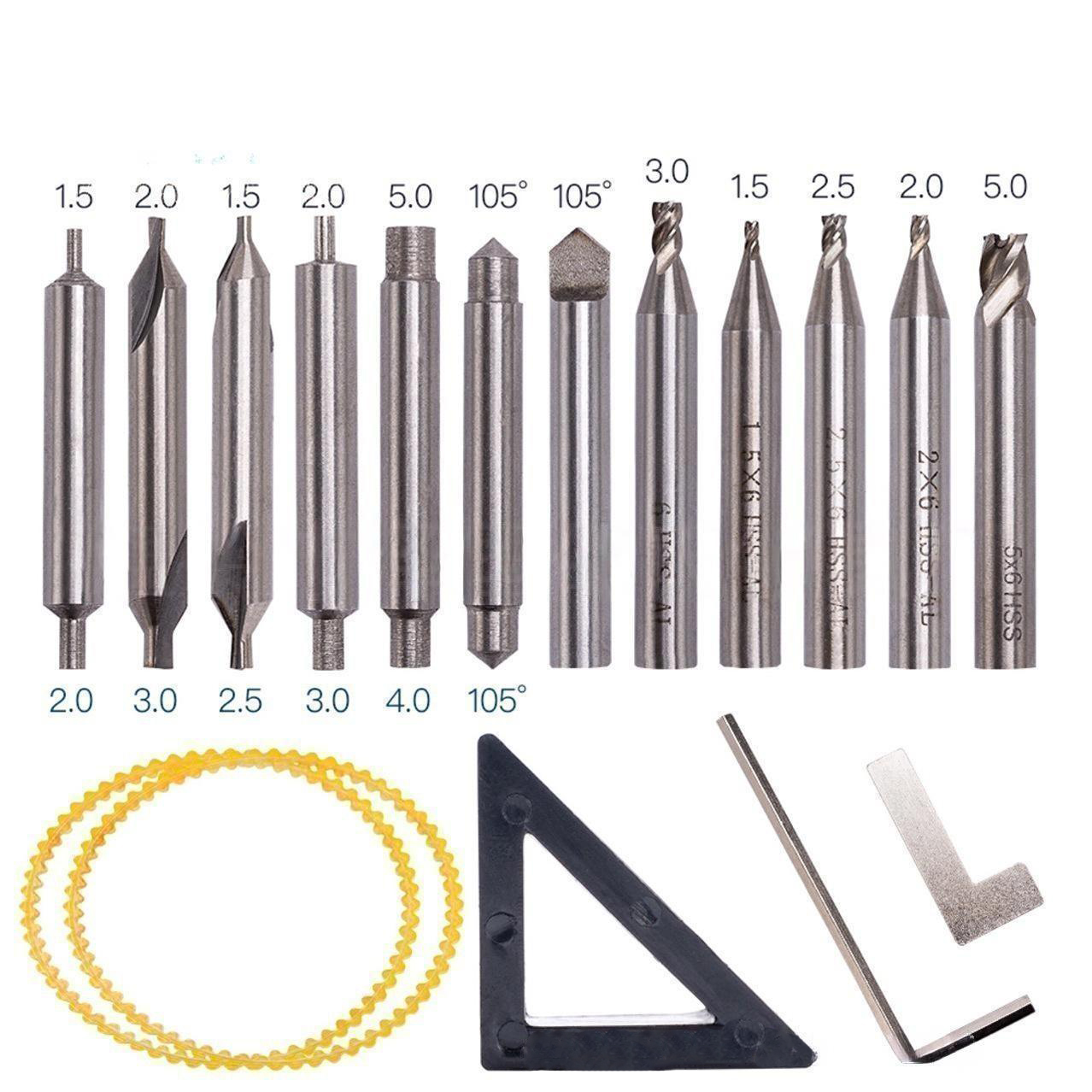 Qiunery Milling Cutter Drill Bit Set, High Hardness Sleeve Vertical Spare Parts Tool, High Speed Steel Milling Cutter Drill Bit Set For Vertical Machine, Key Machine. 