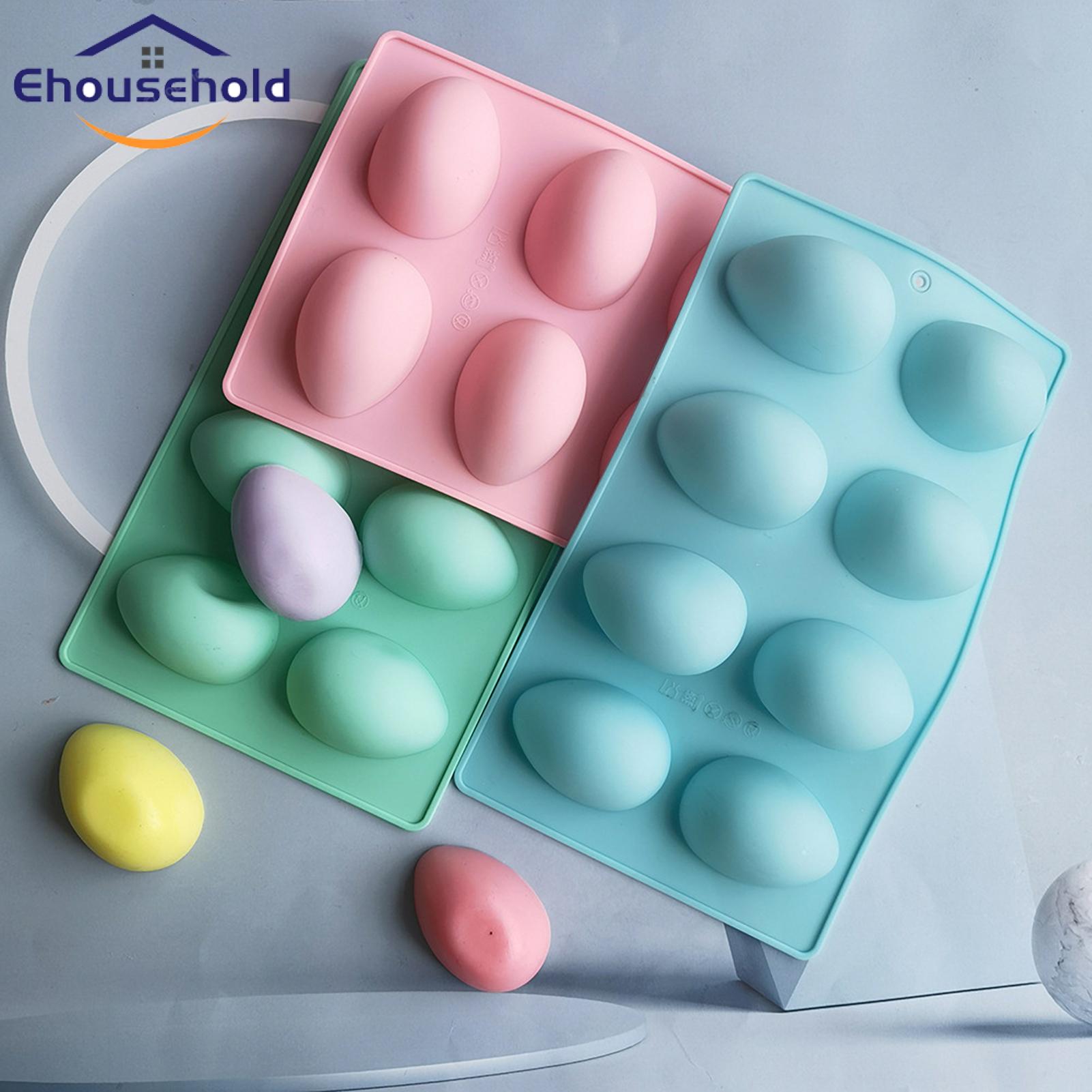 Cake Mold Reusable 8 Grids Easter Egg Shaped Silicone Mold. 