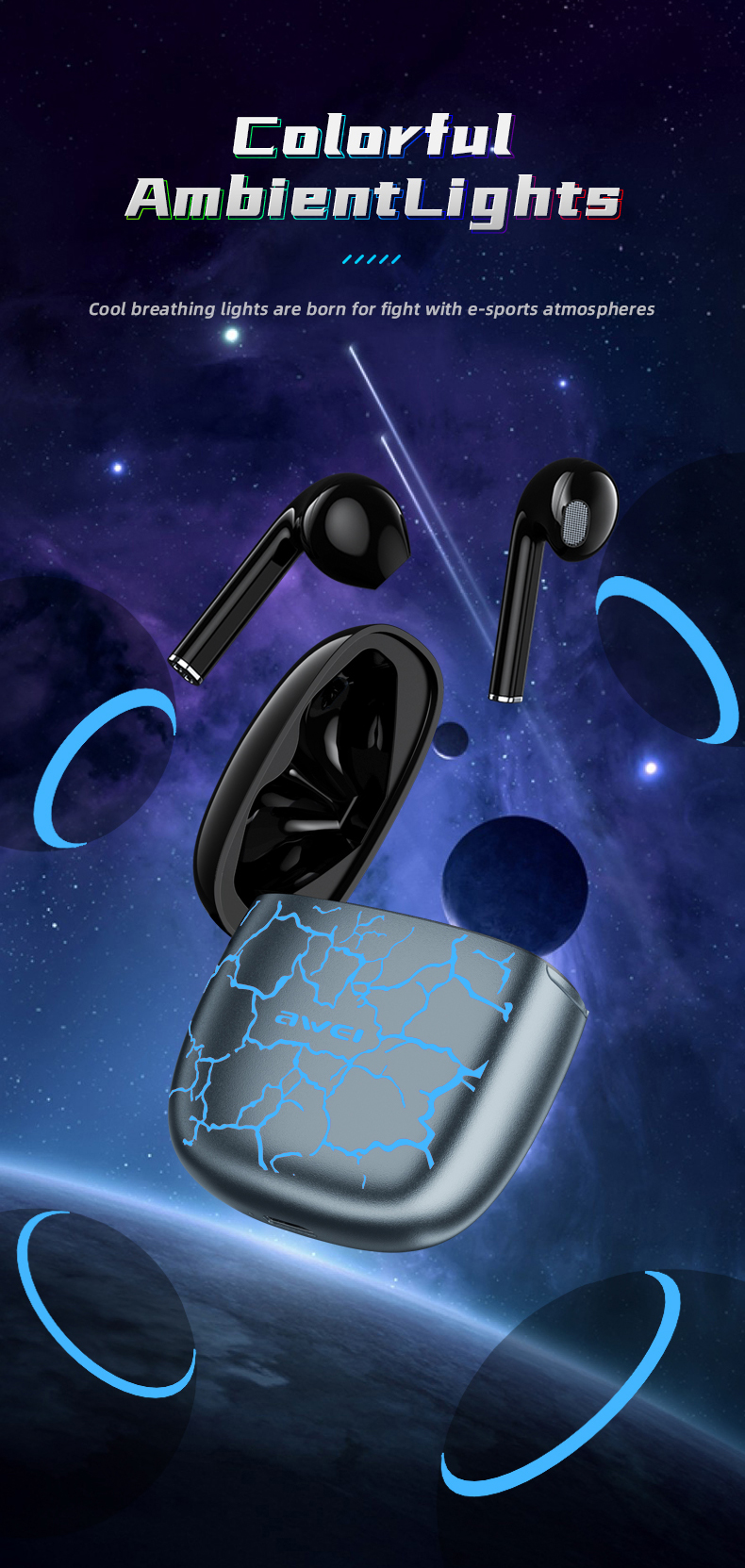 Awei T28 Pro RGB Gaming Earbuds Specifications