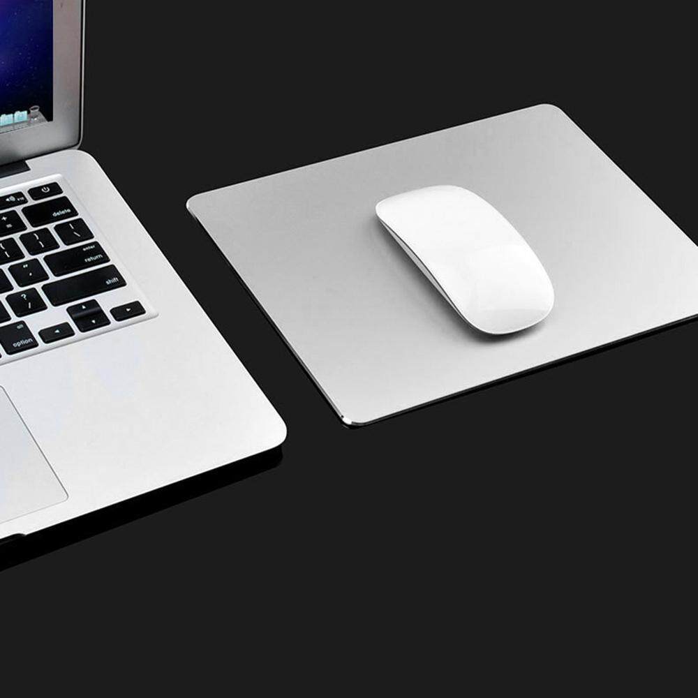 220x180mm Mouse Mat Rectangle Gaming Aluminium Metal Mouse Pad with Waterproof Non Slip Rubber Base and Frosted Surface Mousepad for Apple MackBook Silver Gray. 