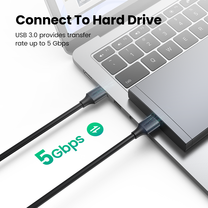 UGREEN USB 3.0 A to A Cable Type A Male to Male Cable Cord for Data Transfer Hard Drive Enclosures, Printers, Modems, Cameras. 