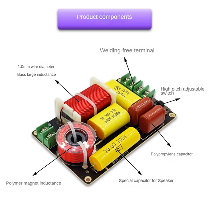 4Pcs -250 250W 2 Way Frequency Divider Tweeter Bass Crossover Filter DIY Speaker Filter Circuit Home Sound Theater. 