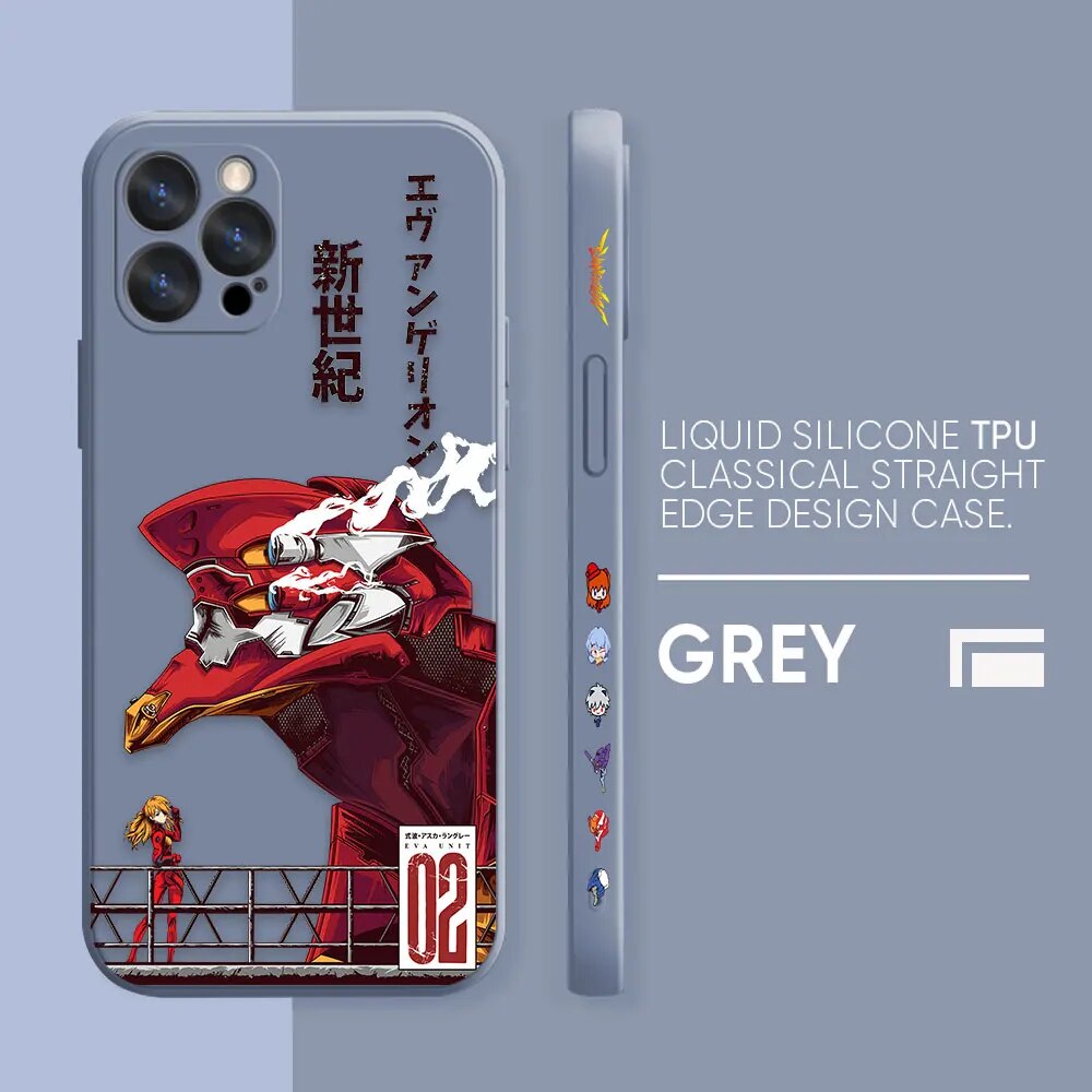 New E-Evangelion-n 002 Case For Apple iPhone 14 13 12 11 Pro XS Max Mini X XR SE 7 8 6 15 Plus Colour Shockproof Liquid Case. 