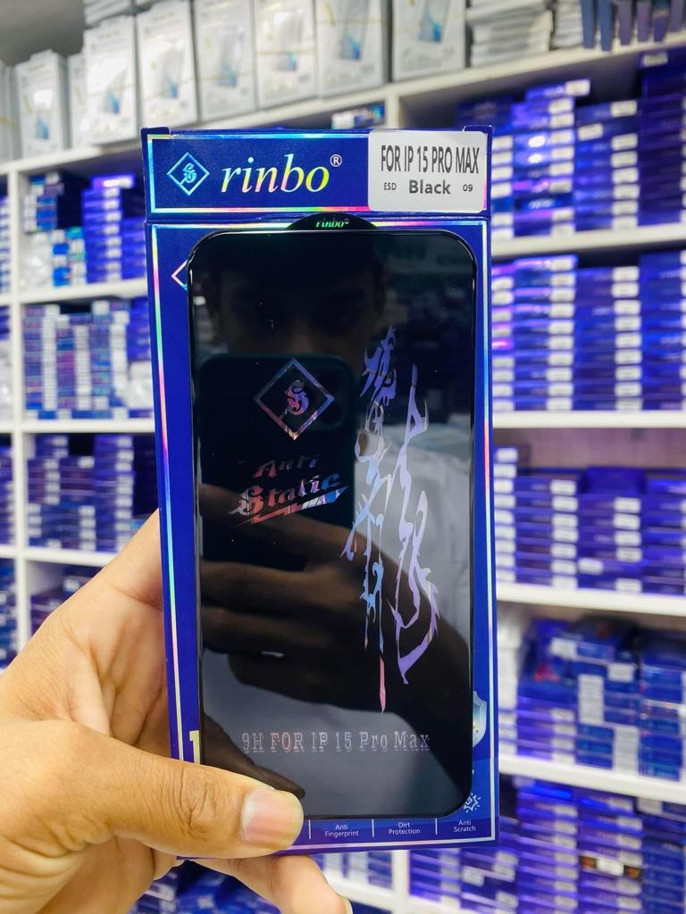 RINBO TEMPERED GLASS SCREEN PROTECTOR FOR IPHONE 15 SERIES / 14 SERIES / 13 SERIES / 12 SERIES / 11 SERIES / XS MAX / XS / XR / X / 8 PLUS / 7 PLUS / 6S PLUS / 6 PLUS / 8 / 7 / 6S / 6 / SE 2020