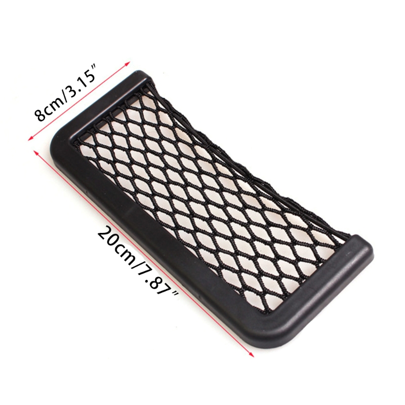 Black Net Car String Adhesive Frame Mesh Netting Chart Pocket Bus Hall Backrest Rear Cargo Net Framed Stretch Mesh 918B. 