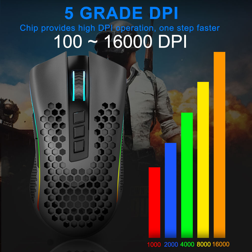 REDRAGON Storm Pro M808-KS RGB USB 2.4G Wireless Gaming Mouse 16000 DPI Programmable ergonomic for Computer gamer Mice laptop PC. 