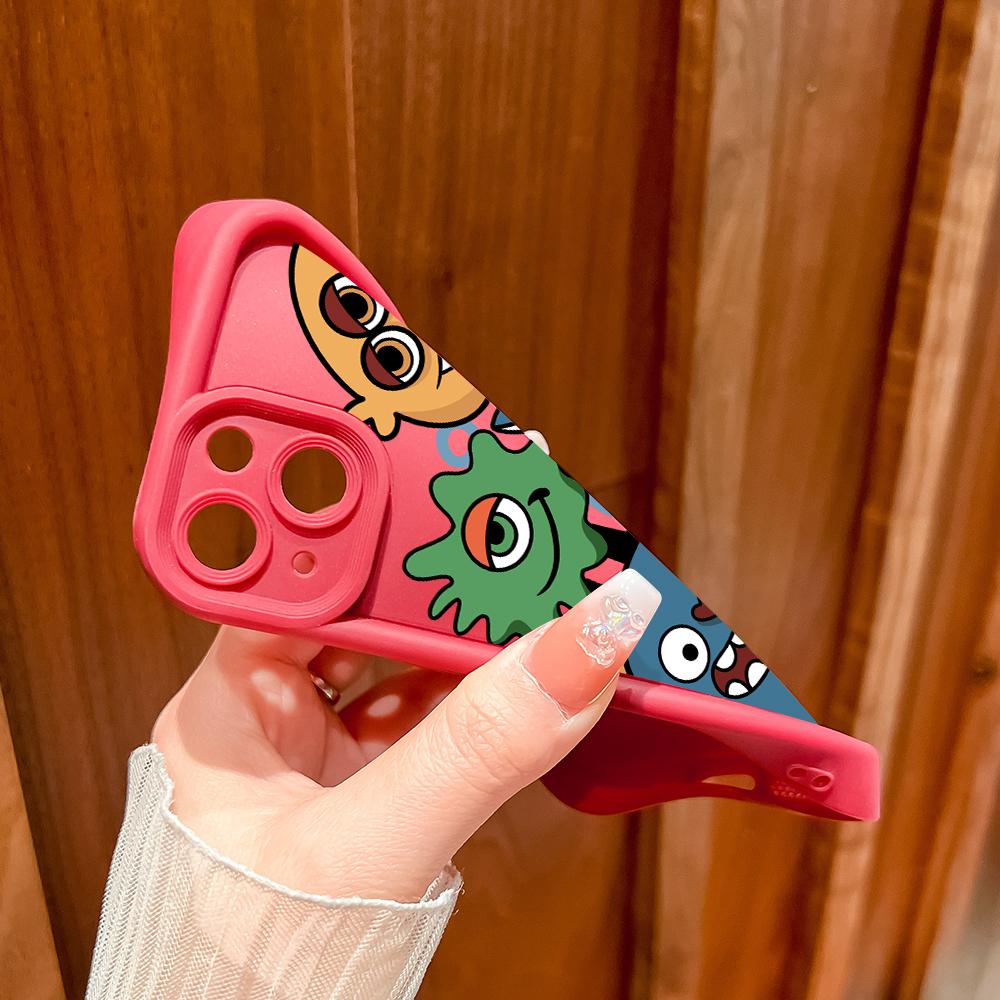 TA for Redmi Note 13 Pro 4G Back Cover Soft Square Ladder Little Monster Pattern Cases Silicone Camera Protection Phone Case. 