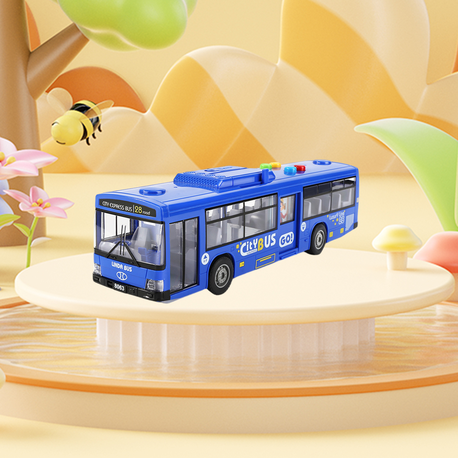 Durable Toy Bus for Kids Realistic Model Bus Toy with Lights Sounds Friction-powered Movement Perfect Gift for Kids in Asia Lifelike Toy Bus for Children. 