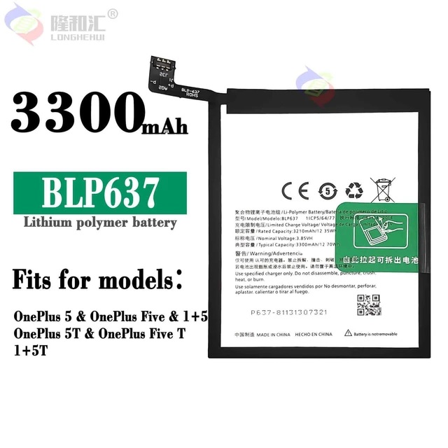 OnePlus BLP637 3300 mAh Mobile Battery for OnePlus 5T / 1+5T