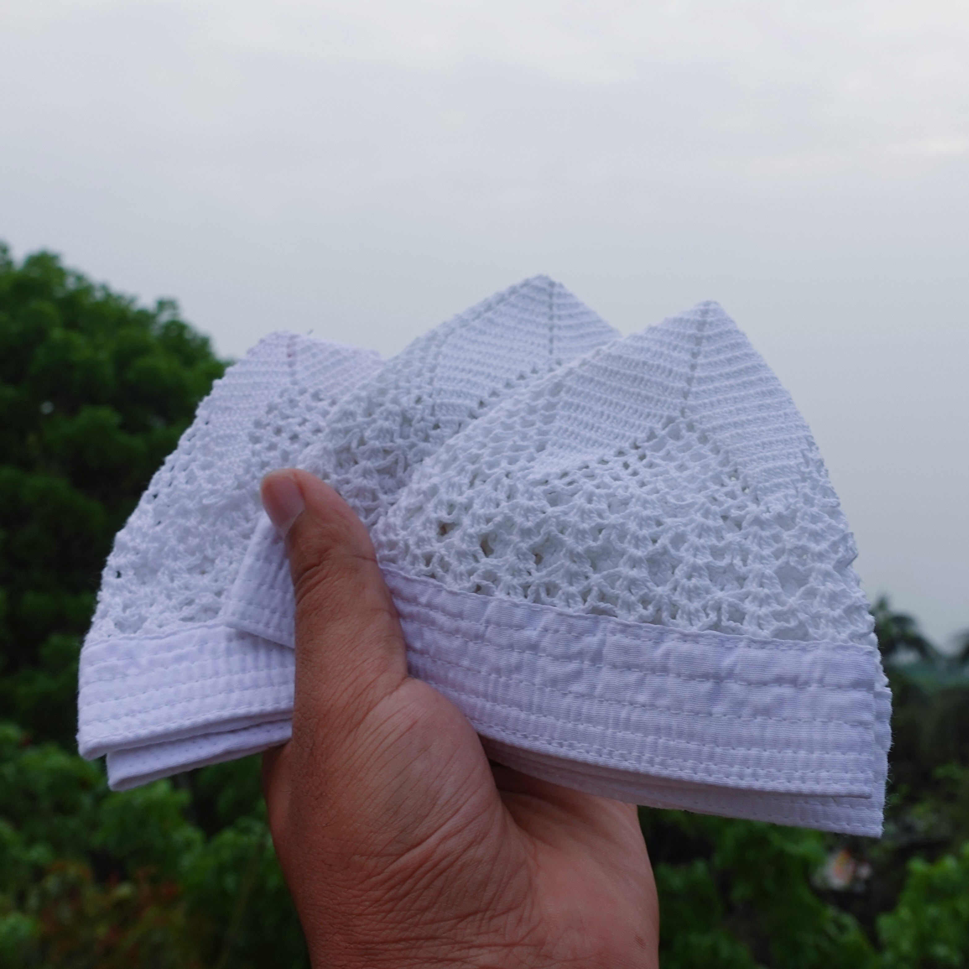 White Color Beautiful Design Tahfiz Tupi -Tupi For Men - Cap For Men -1pc Cap - Comfortable And Stylish. 