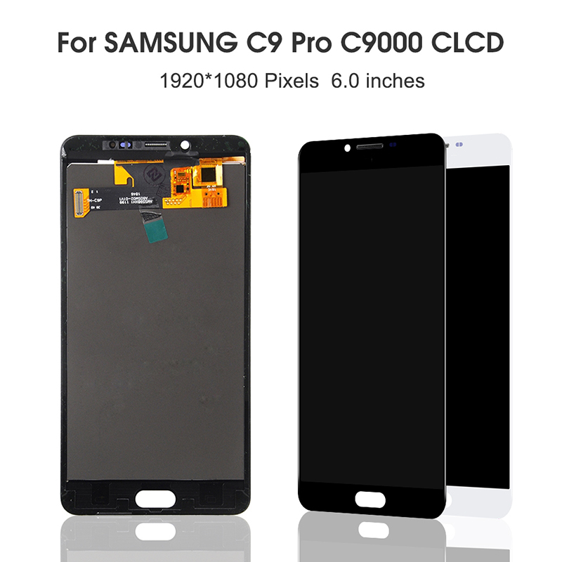 Tested Super AMOLED LCD For Samsung Galaxy c9 C9 Pro C9000 LCD Display Touch Screen Assembly Replacement Black White. 