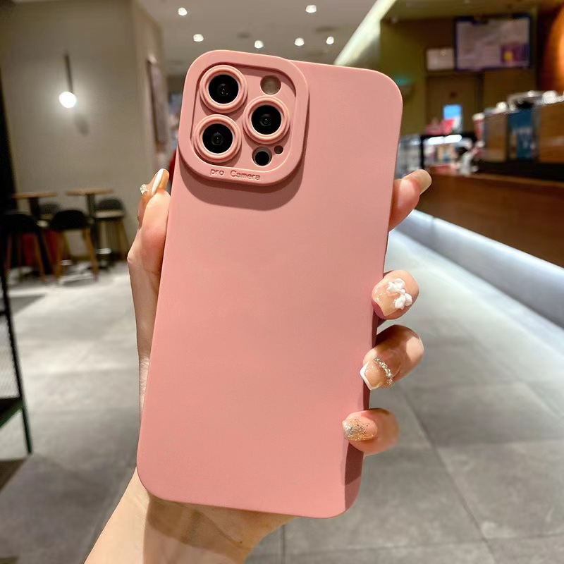 Matte Silicone Phone Case For iPhone 15 14 13 12 11 Pro Max Minirelax XR XS X 8 7 14 15 Plus SE 2020 Camera Lens Portector Soft Cover