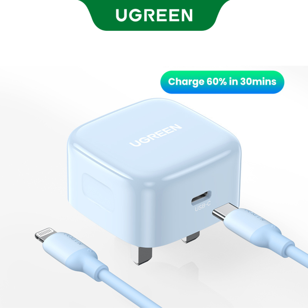 UGREEN Nexode Mini 20W Caricatore USB C GaN Tech, Caricabatterie USB C Compatibile iPhone 14 Pro Max/13/12/11, iPad Pro/Mini/Air, Galaxy S22/S23/ S21/S20, Google Pixel 7/6a, Xiaomi Mi 9T