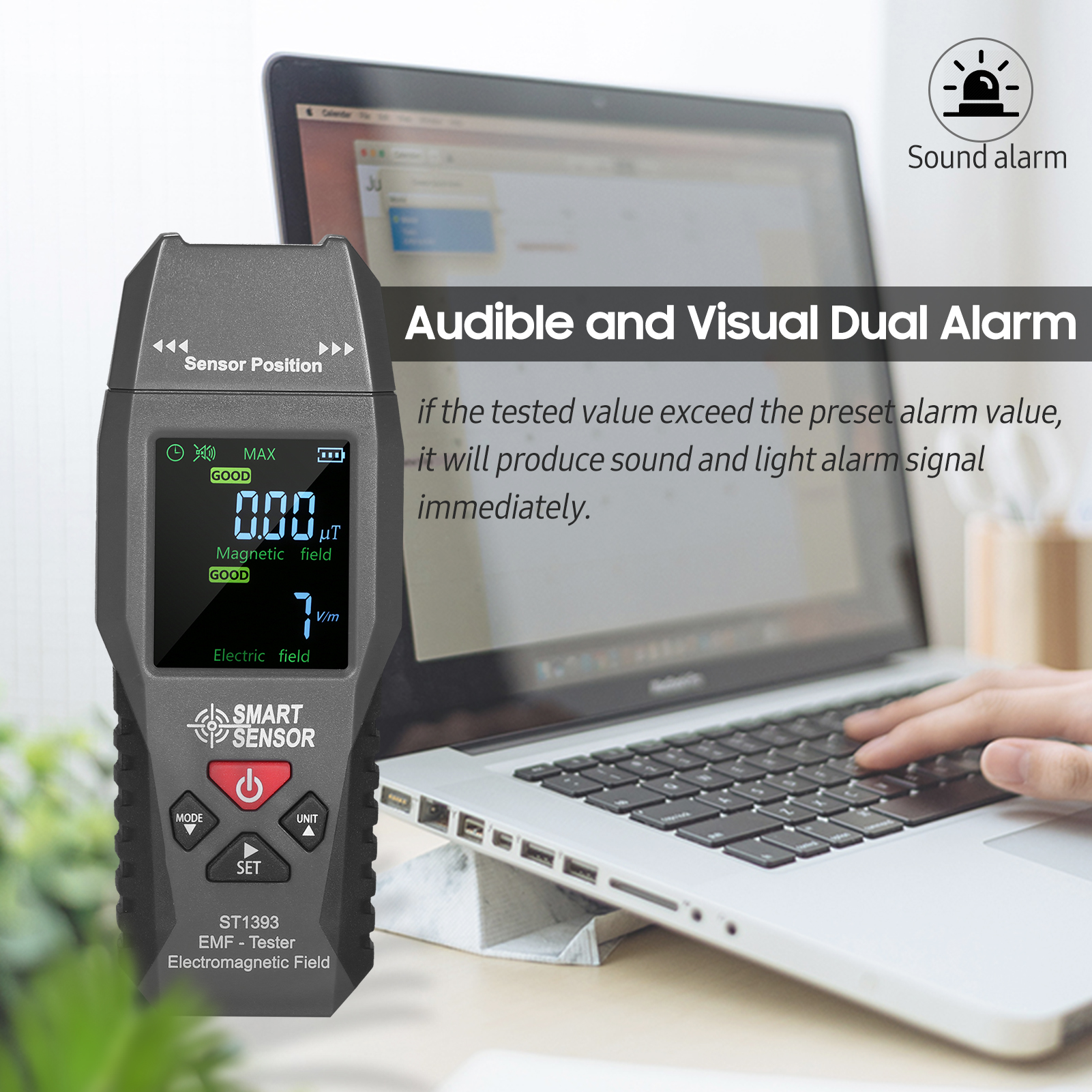 SMART SENSOR ST1393 Geiger Counter Nuclear Radiation Detector EMF Meter Electromagnetic Field EMF Radiation Test For Computer. 