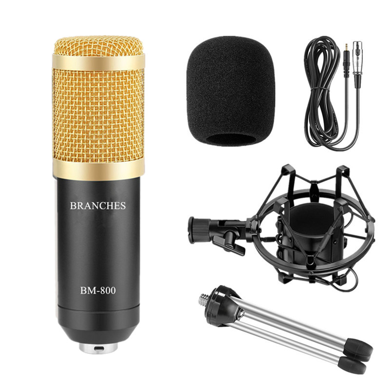 BM800 Mikrofon Condenser Sound Recording BM 800 Microphone With Shock Mount For Radio Braodcasting Singing Recording KTV Karaoke. 