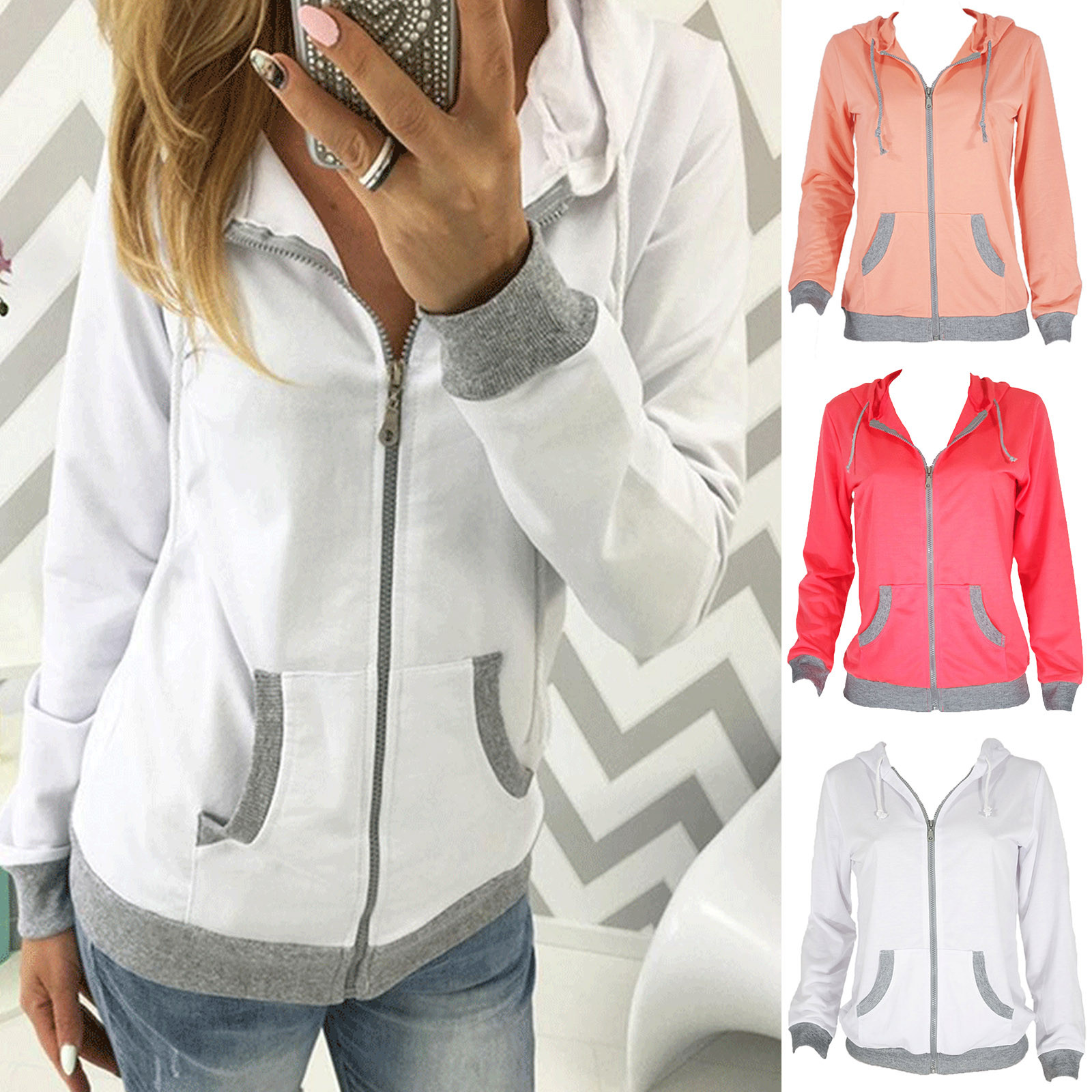 zipper sweater with hood