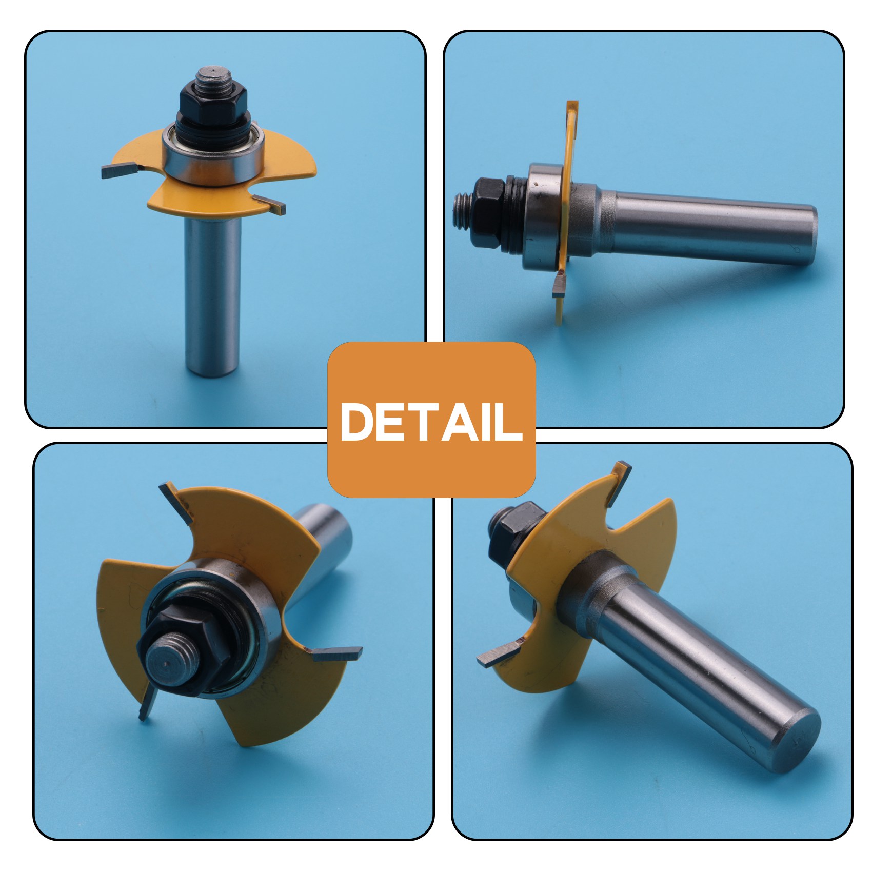 2 Pcs Slot Cutter 3 Wing Router Bit 1/2&1/4 Shank Woodworking Tool