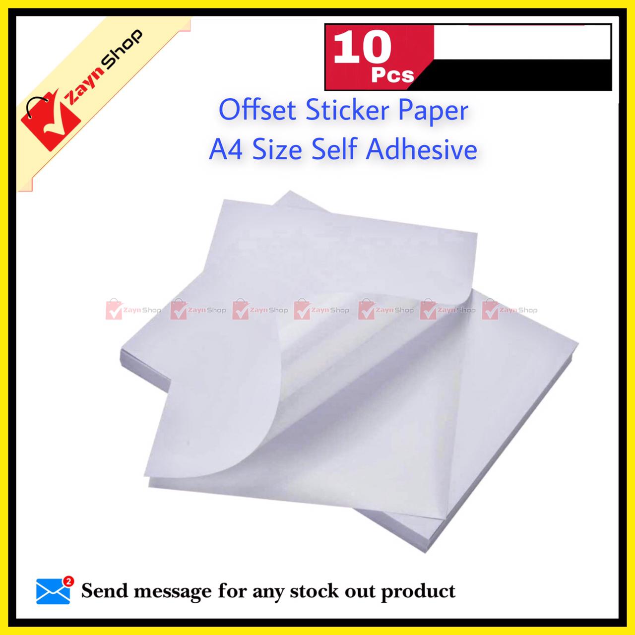 Offset Sticker Paper A4 Size Self Adhesive Label white color 10 pcs. 