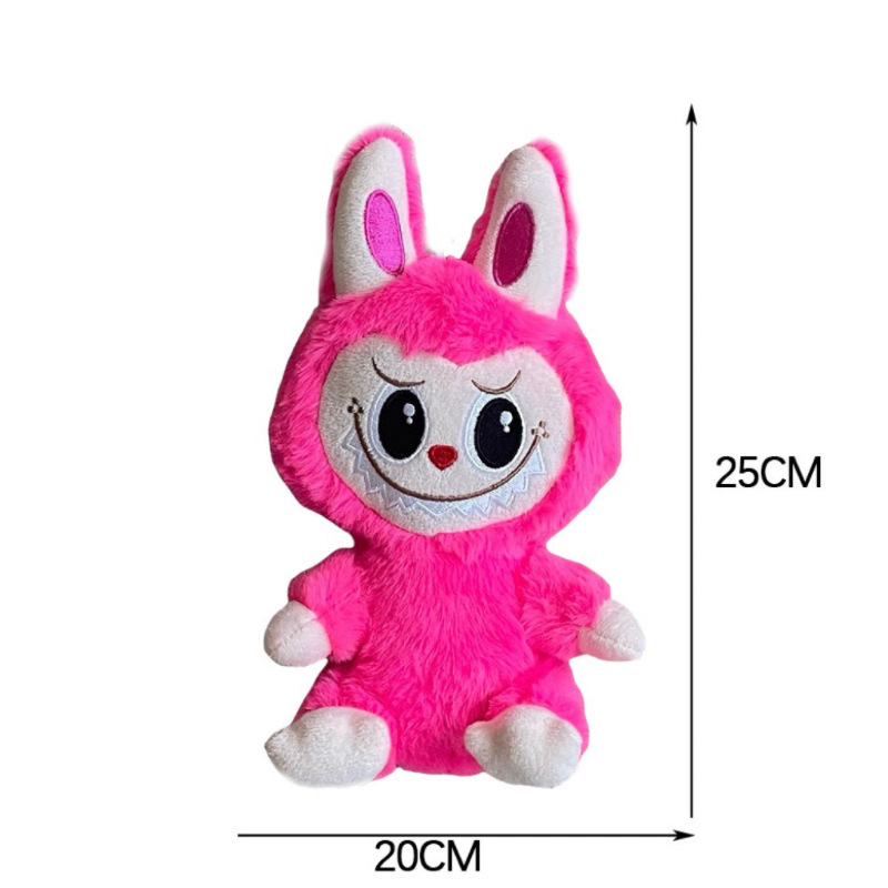 Cross-Border New Automobiles Curtain Cloth Cute Color labubu Pop Mart Stuffed Plush 8 Inch Doll Wholesale in Stock. 
