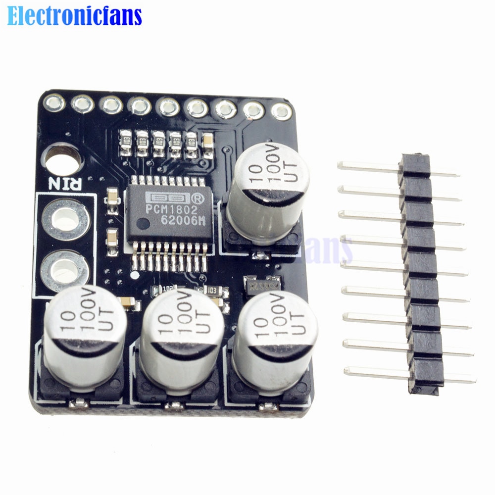 【Mary DAI Store】24-Bit Delta-Sigma 96-kHz Stereo A/D Converter PCM1802 Decoder Digital PCM Amplifier Player Board Module 3.3V/5V. 