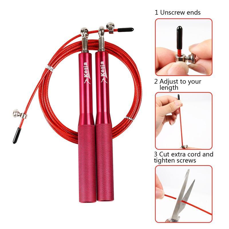 Yoomee Speed Jump Rope with Anti Slip Handles-Adjustable-Speed Ball Bearing-High Speed Jump Rope for Boxing,Workout,MMA Fitness Training. 